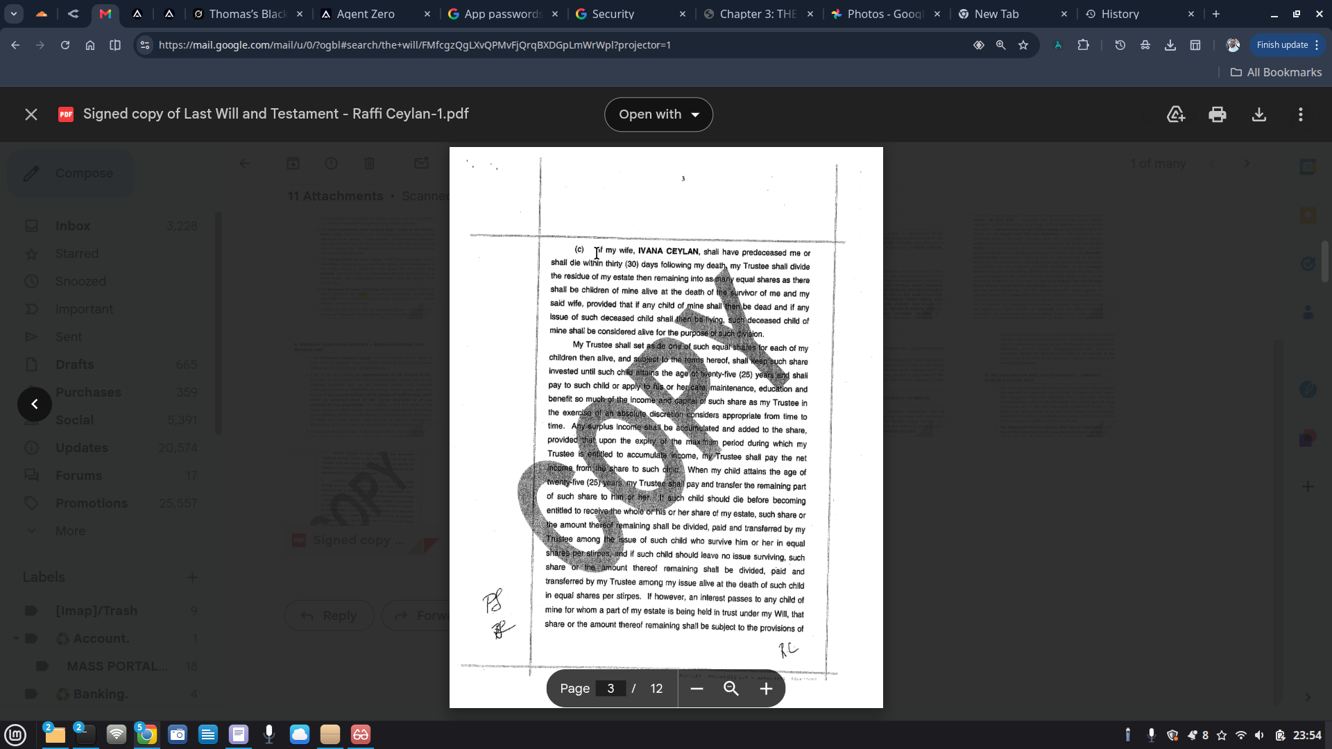 Page 3 — Contingent disposition if Ivana predeceases