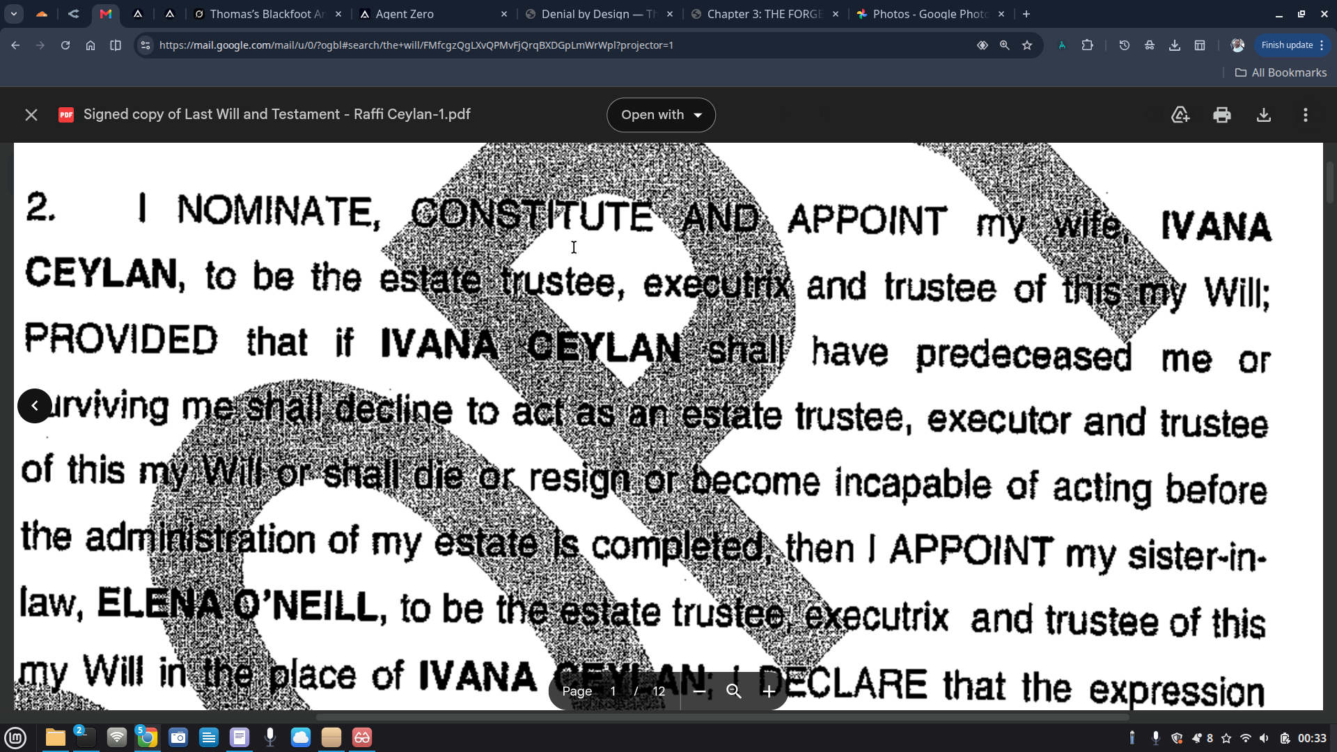 Page 1 Clause 2 (IVANA CEYLAN) overlaid with diagonal COPY watermark